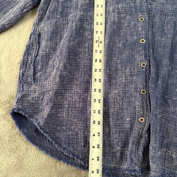 Talulah Blue Cotton Gauze Oversized Blouse Shirt Top Women's size MEDIUM - Picture 4 of 6
